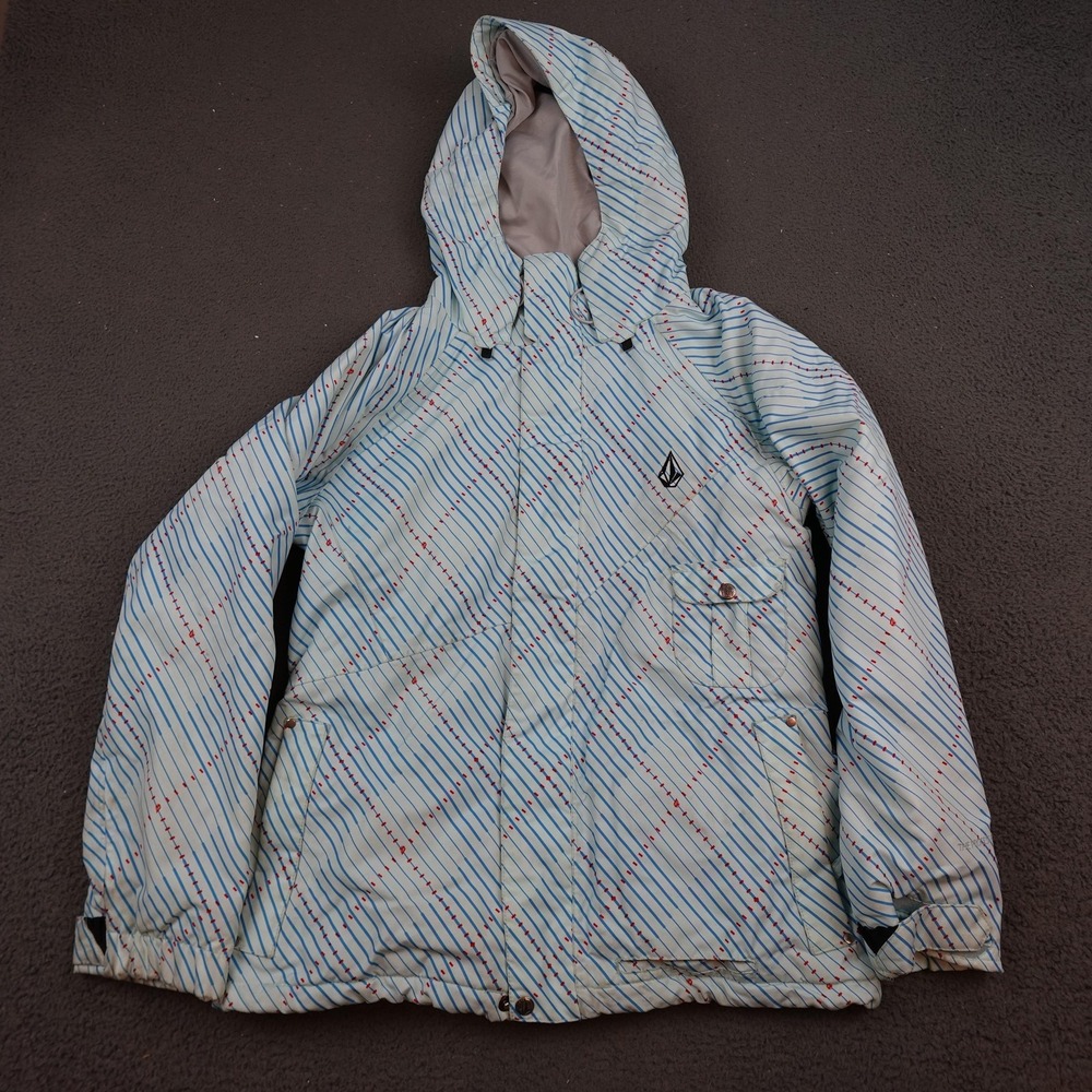 Volcom Jacket Womens Medium Blue Thermonite Hooded Insulated Ski Snowboard Coat